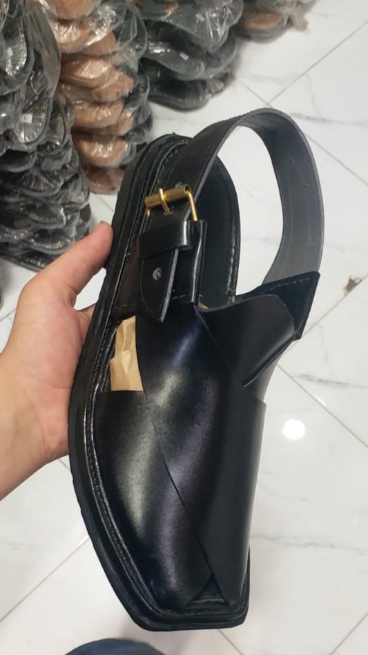 Peshawari Chappal Black – Classic Elegance for the Modern Man