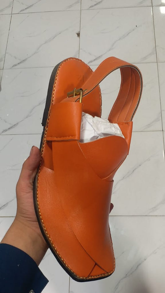 orange peshawari chappal